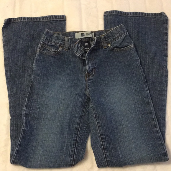 New Gap Kids Girls Denim Bootcut Stretch Jeans Slim Leg Adjustable Waist 14 Reg